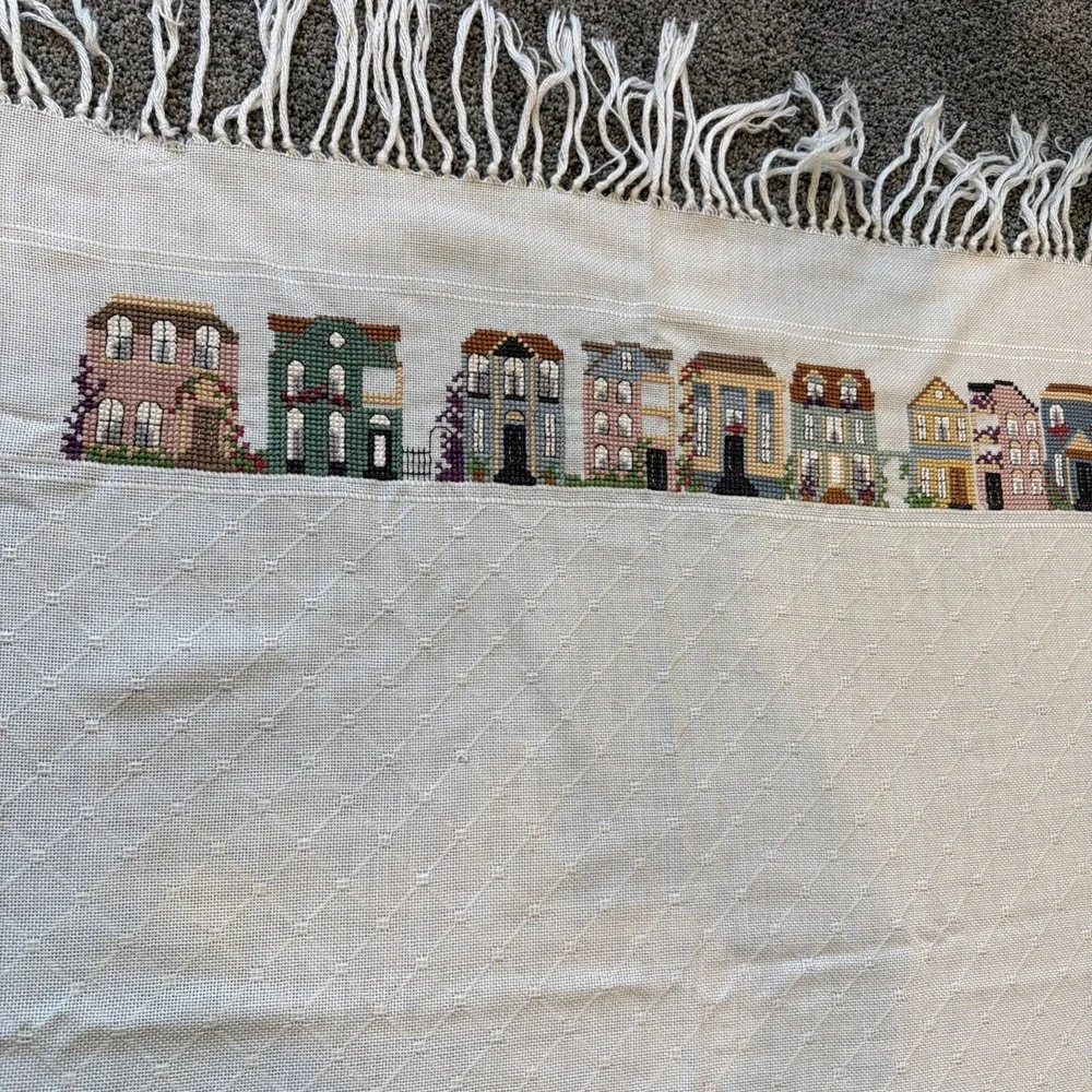 Handmade Cross Stitched Tablecloth 45